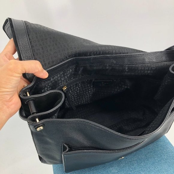 Kate Spade Black Rianne Pratt St. Leather Suede Shoulder Bag - Picture 5 of 9